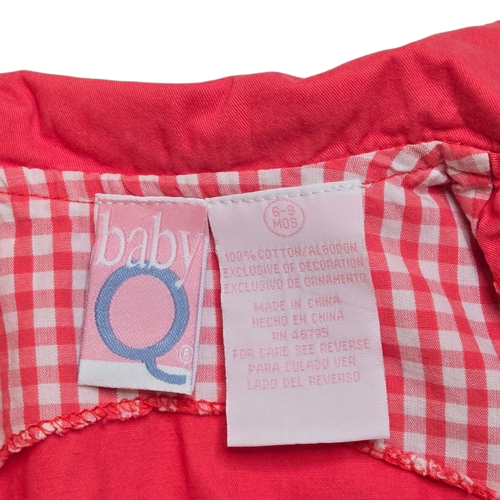 Baby Q Bright Pink Embroidered Cinch Waist Barn Coat 6-9 Months - Picture 4 of 5